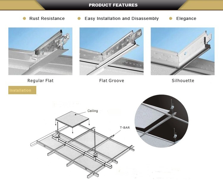 Fireproof Wood Grain Fut Ceiling T Grid